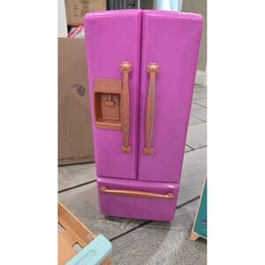 Our Generation Pink Purple Doll Refrigerator Gourmet Kitchen Toy